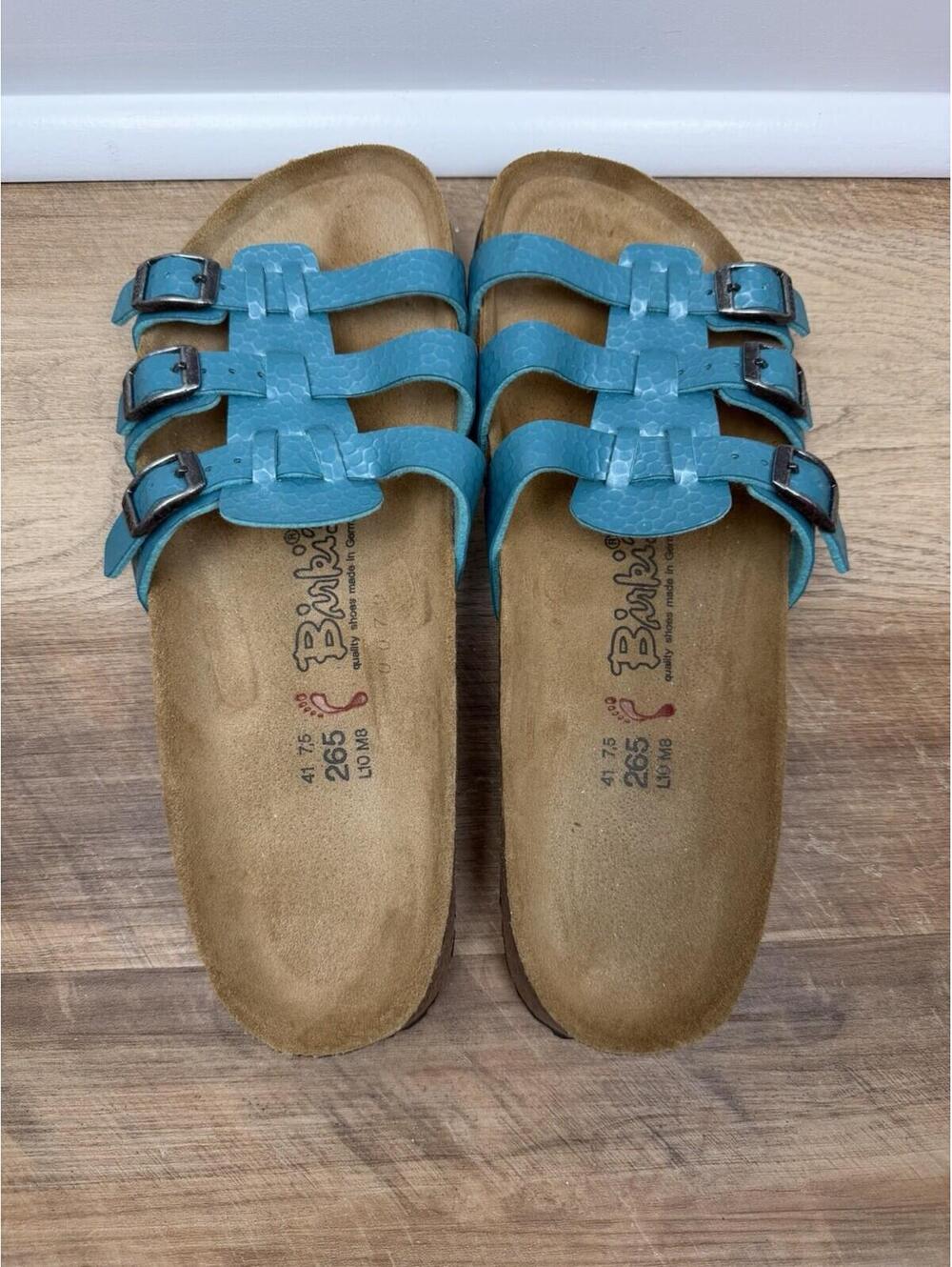 Birkenstock Birki's Xenia Blue Three Strap Sandals Size 41 / US 10